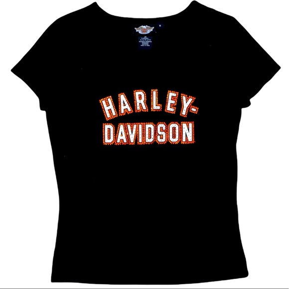 HARLEY DAVIDSON T-shirt with Rhinestones Size Medium
